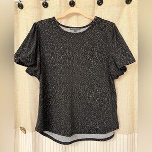 3/$15 Adrianna Papell Black Speckled Blouse